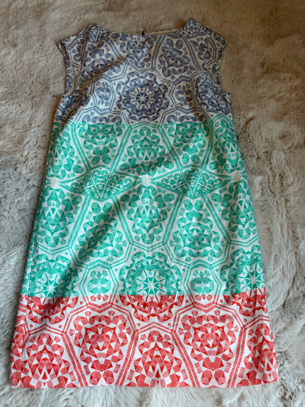 The Limited Multi-Color Geometric Mini Dress - Gray, Teal, Coral